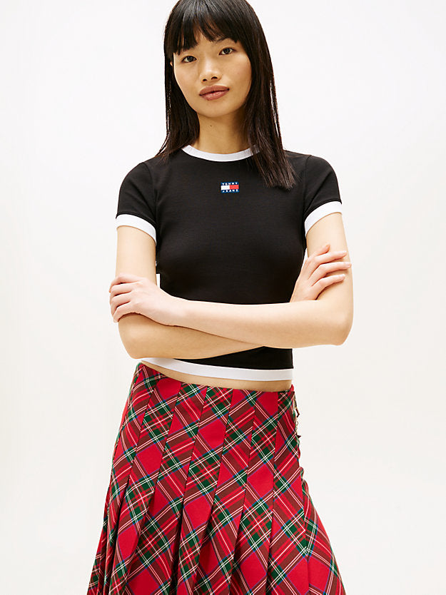 Badge Ribbed Slim T-Shirt