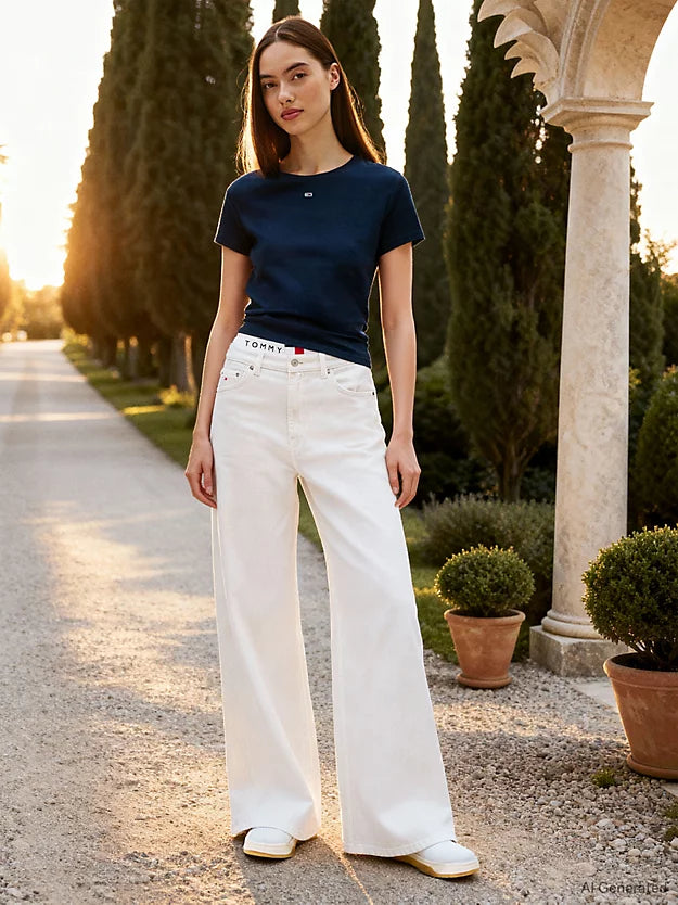 Ribbed Slim Crew Neck T-Shirt
