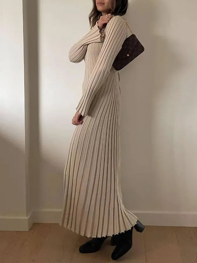 Robe Midi en Tricot à Manches pour l'Automne (Achetez-en 2, Livraison Gratuite)