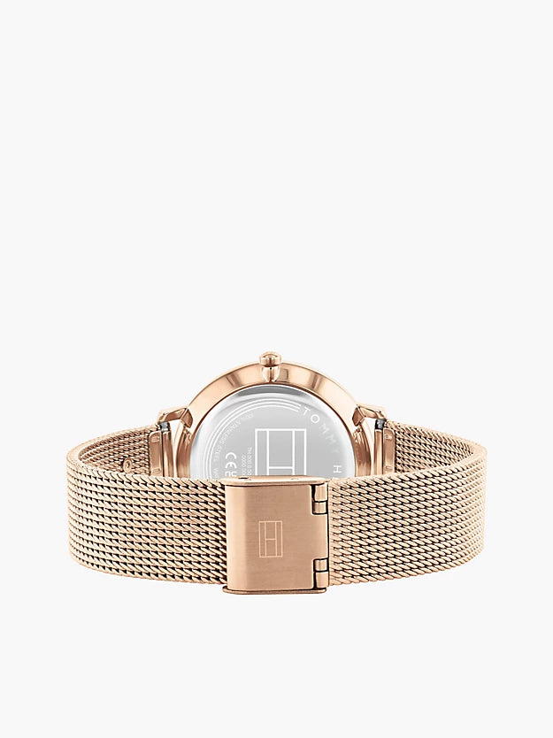 Monogram Rose Gold-Plated Mesh Strap Watch