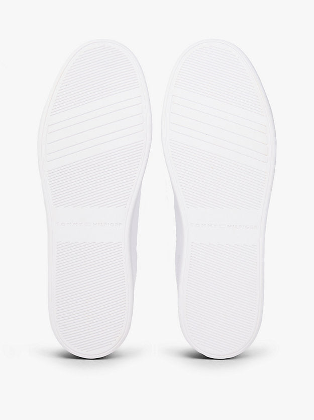 Leather Embossed Logo Cupsole Trainers