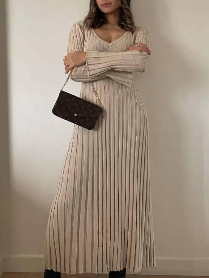 Robe Midi en Tricot à Manches pour l'Automne (Achetez-en 2, Livraison Gratuite)