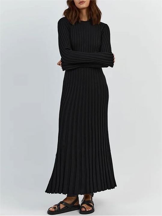 Robe Midi en Tricot à Manches pour l'Automne (Achetez-en 2, Livraison Gratuite)
