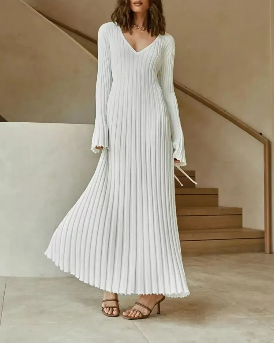 Robe Midi en Tricot à Manches pour l'Automne (Achetez-en 2, Livraison Gratuite)