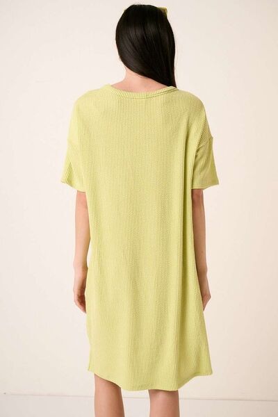 Mittoshop Urban Rippstrick Kurzarm-T-Shirt-Kleid