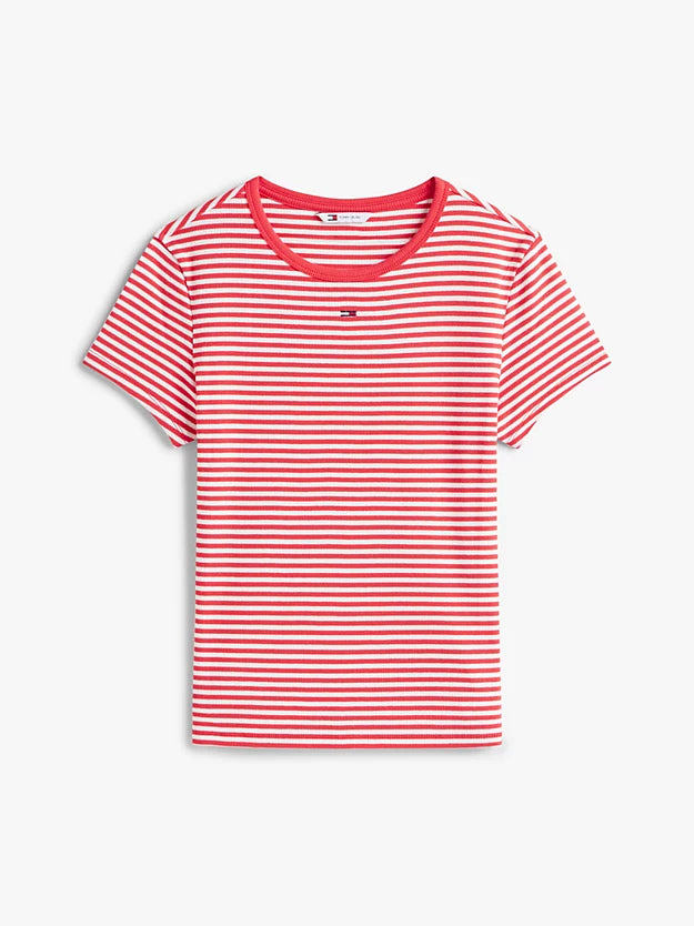 Ribbed Slim Crew Neck T-Shirt