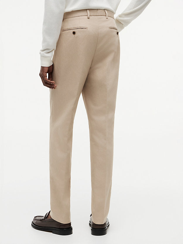 Regular Linen Blend Pressed Crease Trousers
