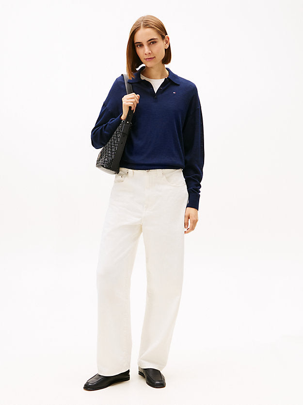 Flag Embroidery Polo Jumper WiSilk
