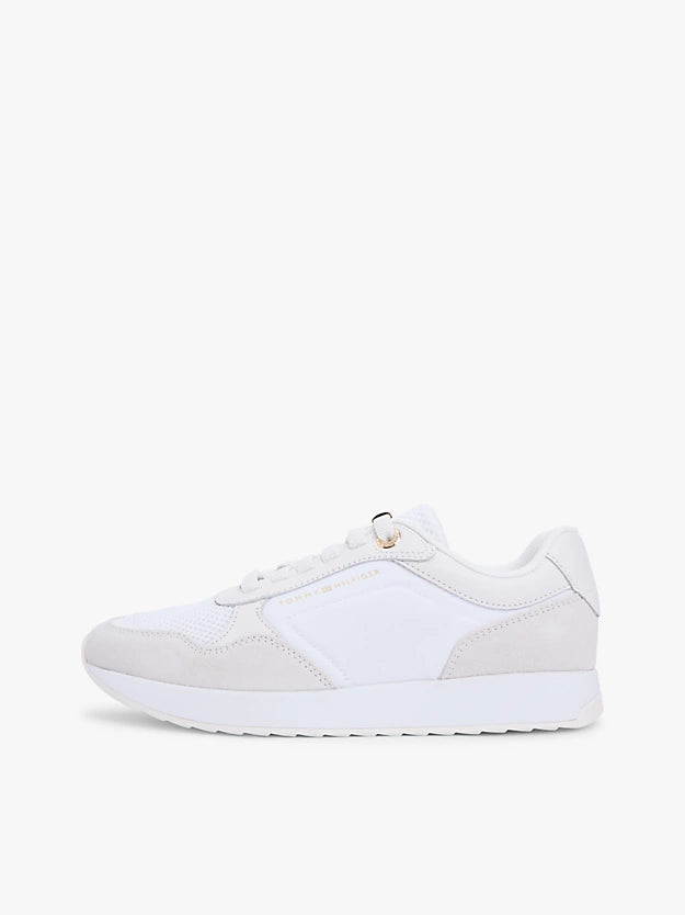 Suede Mixed Texture Mesh Serrated Trainers