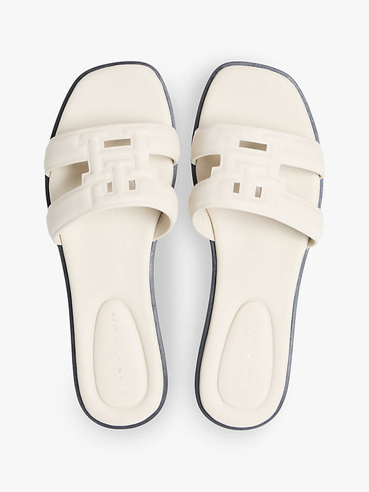 Leather Monogram Strap Mules