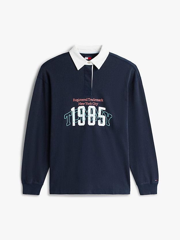 Logo Embroidery Jersey Oversized Rugby Shirt