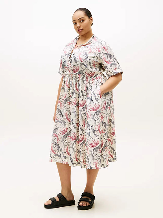 Curve Pure Linen Midi Shirt Dress