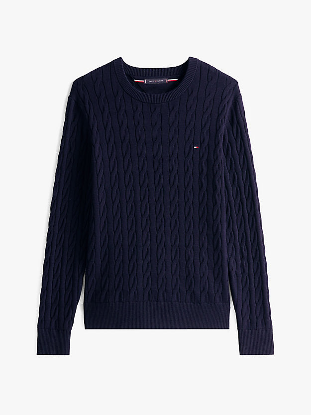 Flag Embroidery Cable Knit Jumper