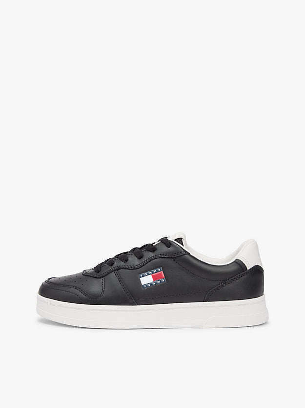 The Greenwich Leather Contrast Heel Trainers
