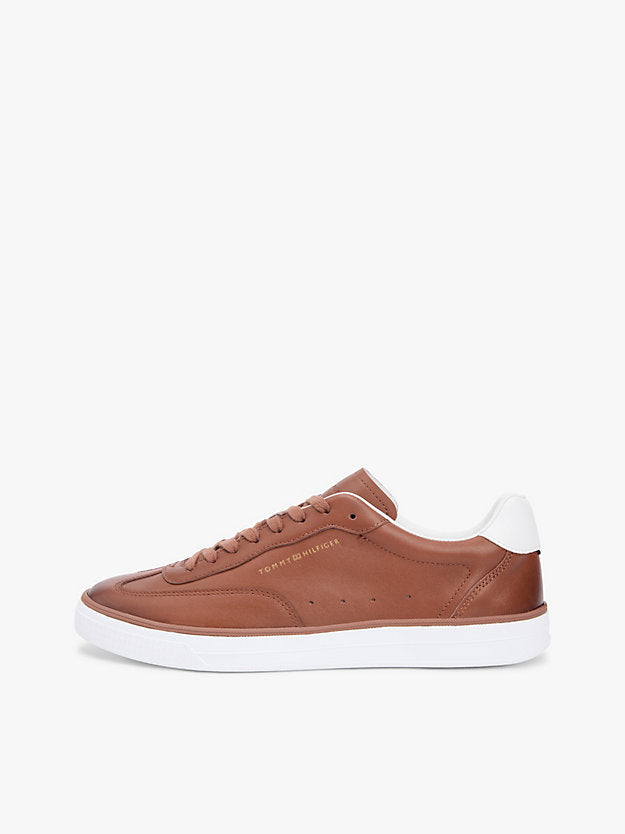 Luxe Metallic Logo Leather Trainers