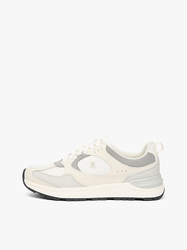 Monogram Leather Mixed Texture Trainers