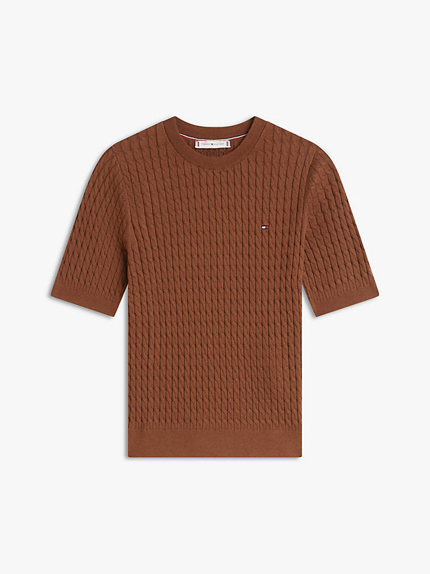Cable Knit Short Sleeve Jumper