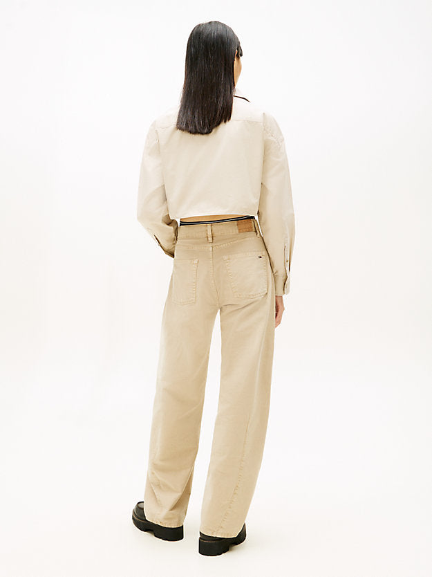 Oversized Fit Twill Cropped Utility Shirt