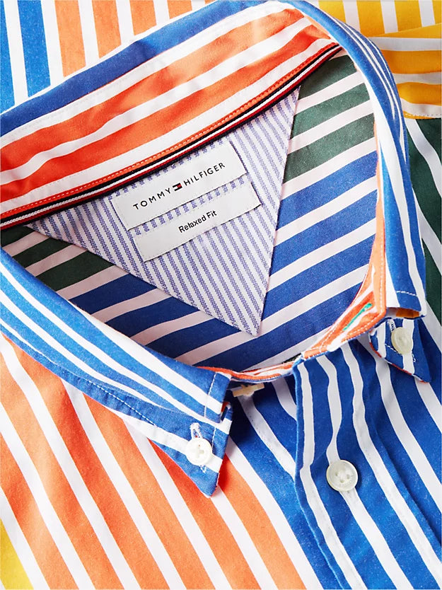 Relaxed Fit Multicolour Stripe Poplin Shirt