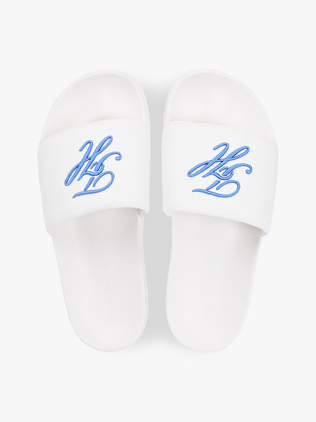 Logo Embroidery Canvas Pool Slides