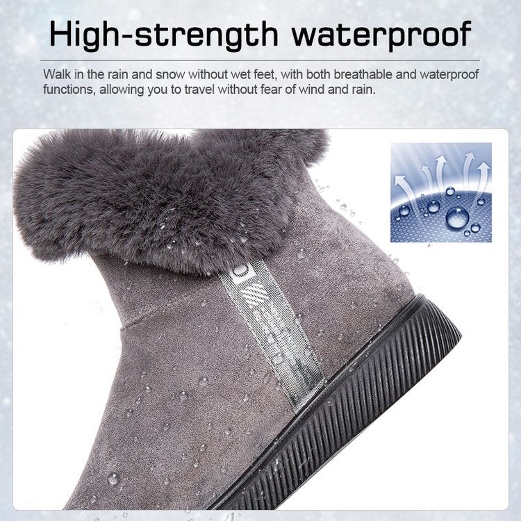 Damen Plüsch-Skistiefel mit seitlichem Reißverschluss