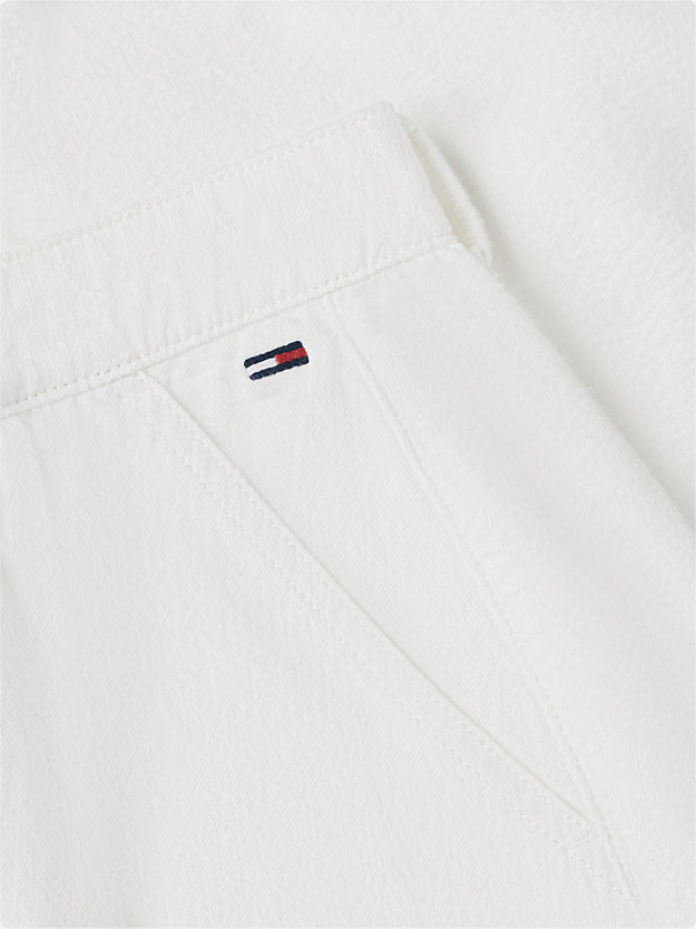Textured Twill Pleated Flared Mini Skirt