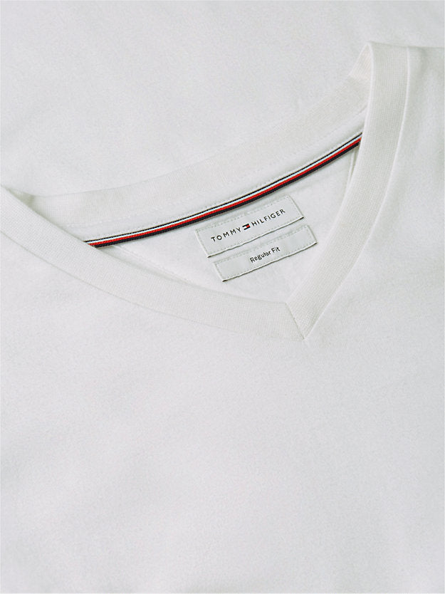 Flag Embroidery V-Neck T-Shirt