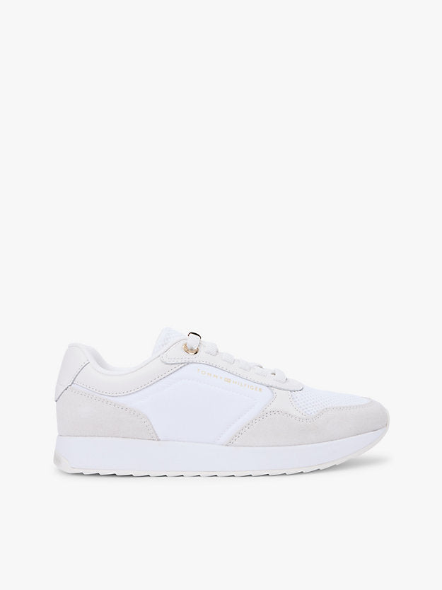 Suede Mixed Texture Mesh Serrated Trainers