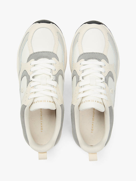 Monogram Leather Mixed Texture Trainers