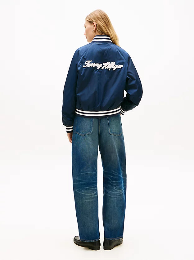 Logo Appliqué Water Repellent Bomber Jacket