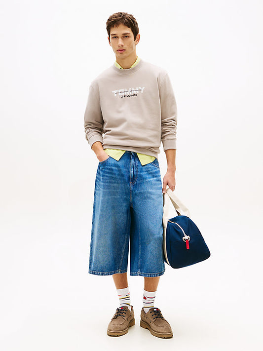 Logo Sueded Terry Crew Neck Sweatshirt