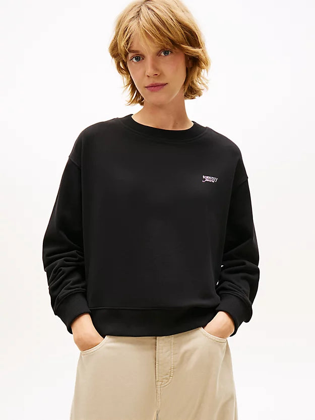 Athleisure Metallic Logo Relaxed Sweatshirt