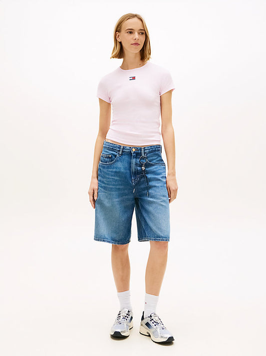 Badge Ribbed Slim T-Shirt