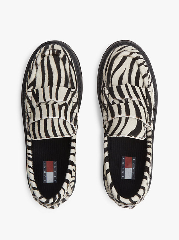Archive Zebra Print Cleat Penny Loafers