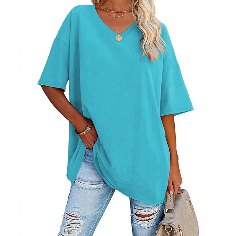 T-shirt ample d'été pour femme (3 articles achetés = livraison gratuite)