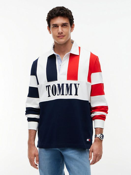 Relaxed Fit Colour-Blocked Rugby Shirt