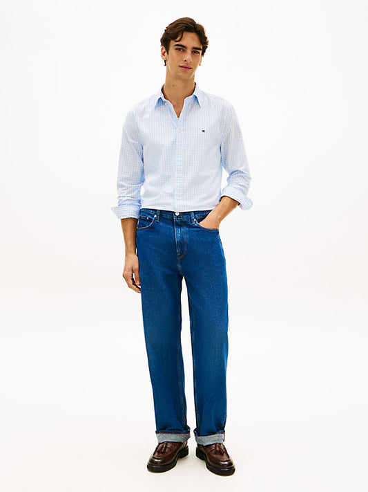 Flex Regular Fit Gingham Check Poplin Shirt