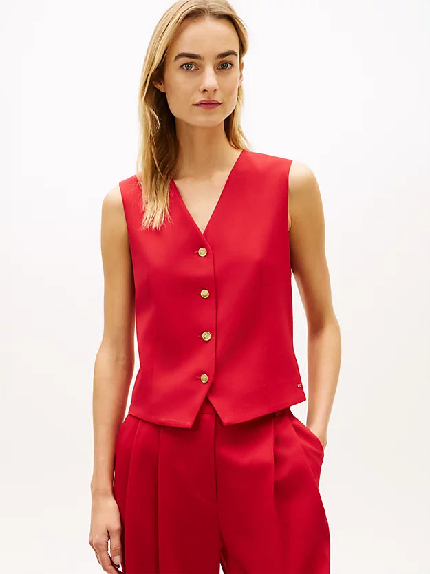 Timeless Wool Blend Gold-Tone Button Waistcoat