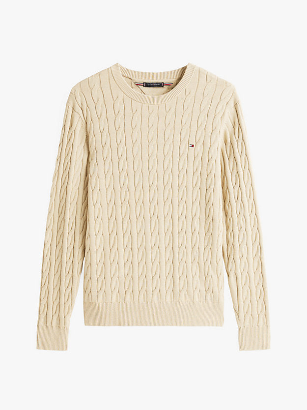Flag Embroidery Cable Knit Jumper