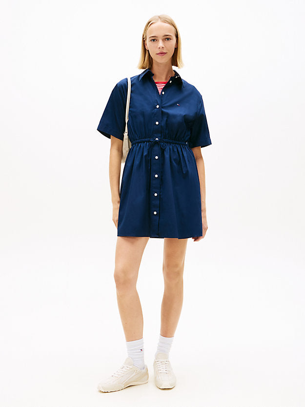 Stripe Relaxed Poplin Mini Shirt Dress