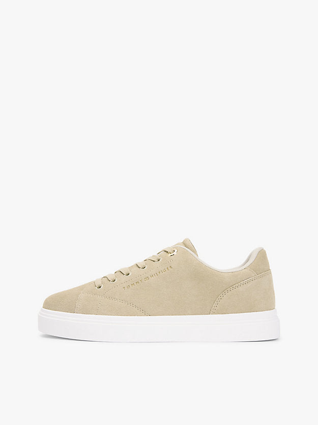 Suede Metallic Logo Cupsole Trainers