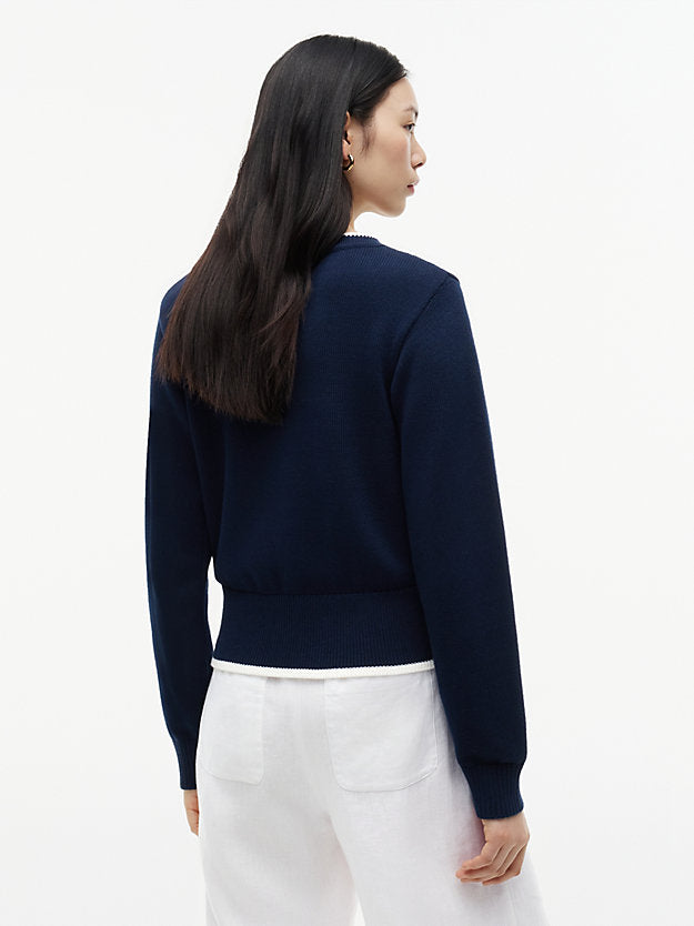 Logo Embroidery Relaxed Crew Neck Jumper
