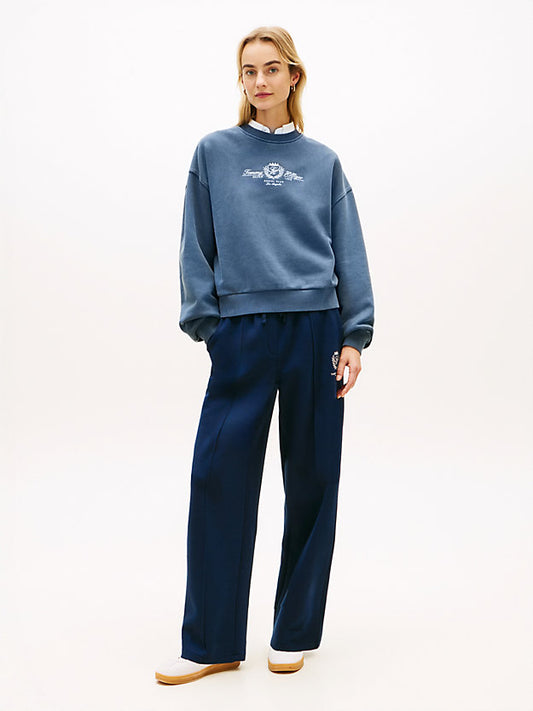 Crest Embroidery Relaxed Terry Sweatshirt