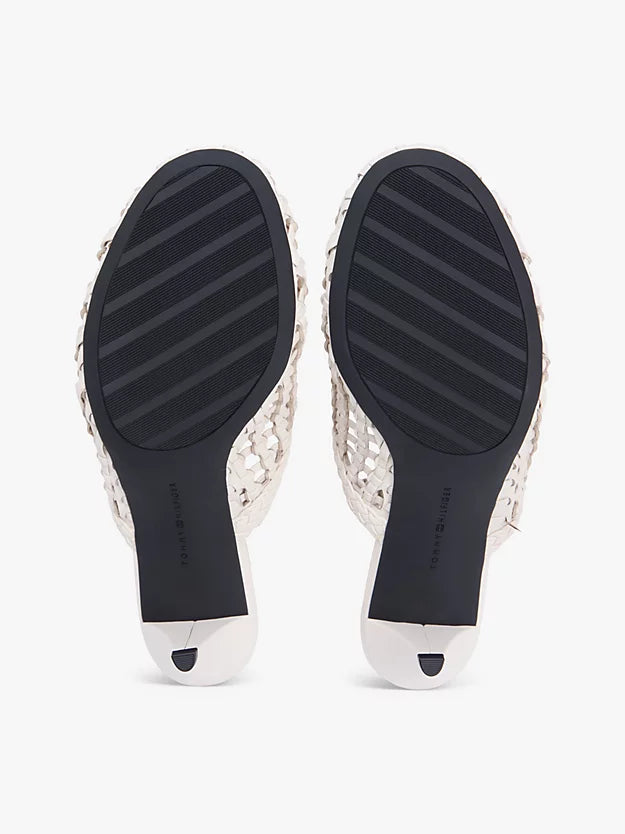 Woven Pointed Toe Slingback Heels