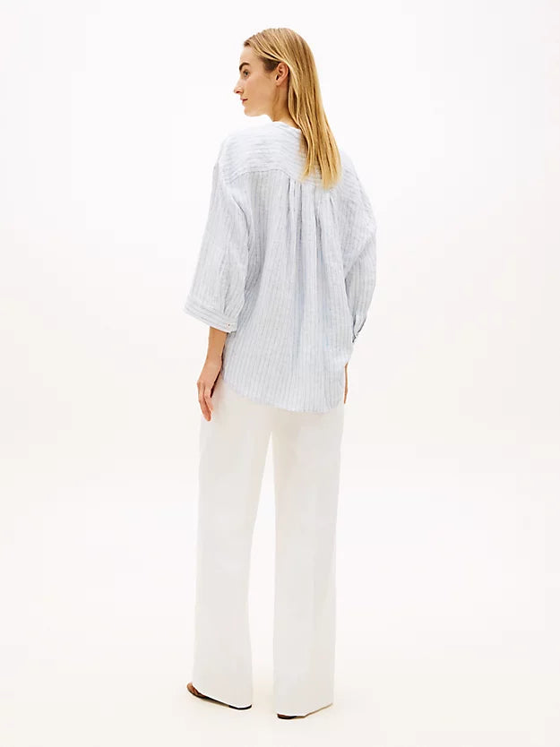 Relaxed Fit Pure Linen Half Sleeve Shirt