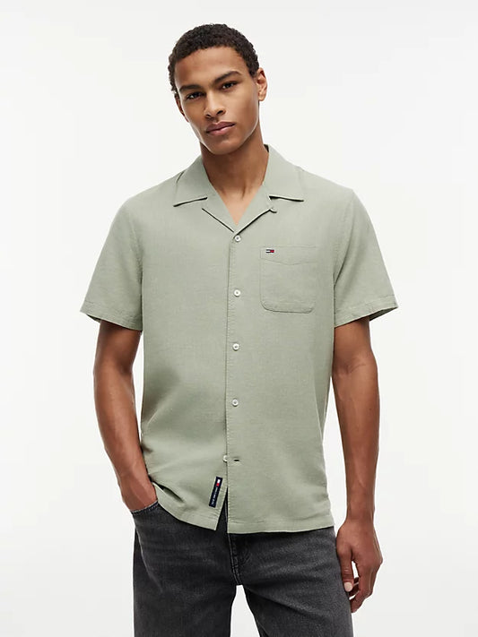 Regular Fit Linen Blend Short Sleeve Shirt