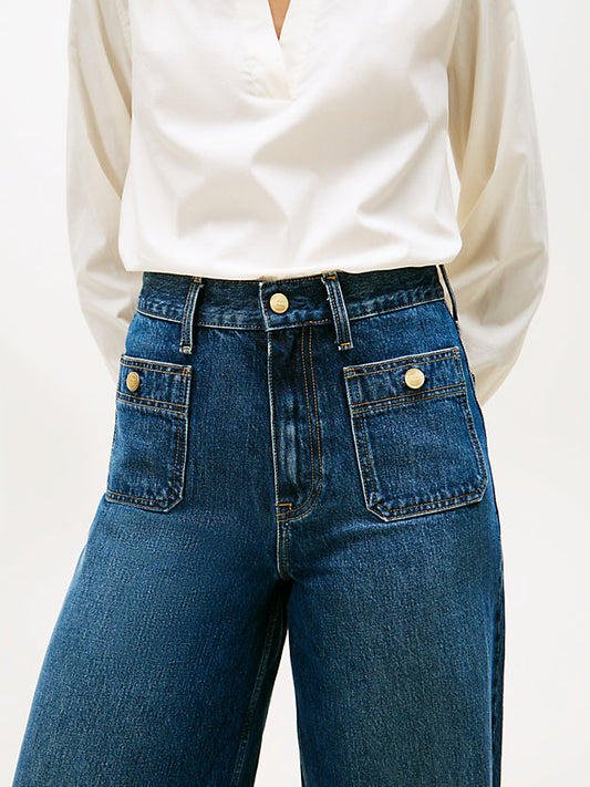 70s High Rise Wide Leg Jeans