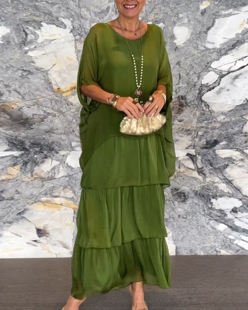 Damen lockeres Kleid im künstlerischen Stil (2 kaufen, kostenloser Versand)