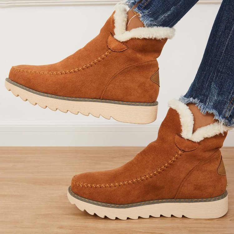 Bottes de neige classiques antidérapantes pour femmes montant jusqu'à la cheville