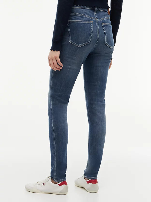 Nora Whiskered Mid Rise Skinny Jeans